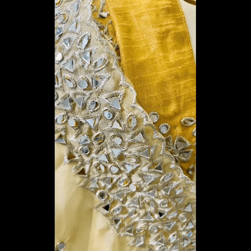 Gold Organza Ready to Wear Saree & Blouse Set Swift Saree