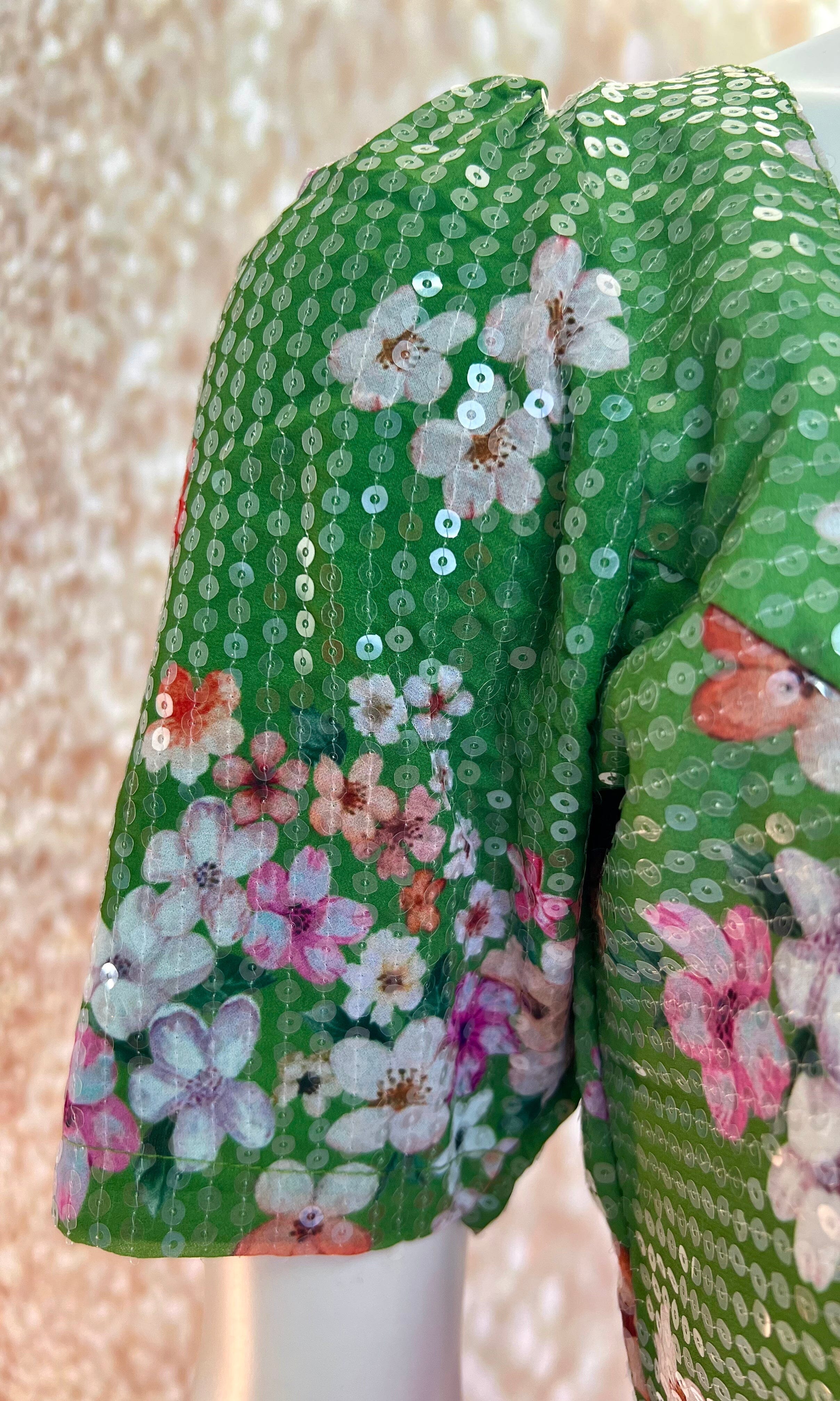 Hot Pink Pre-Pleated Saree and designer stitched blouse Swift Saree
