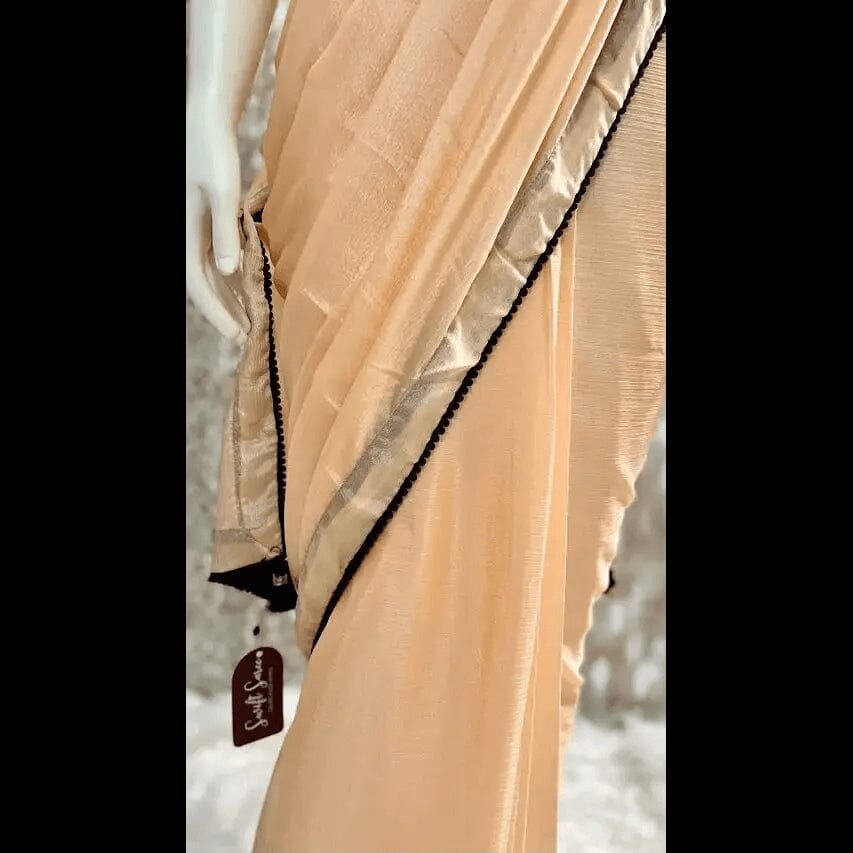 Peach Georgette Saree with Stitched Blouse Swift Saree