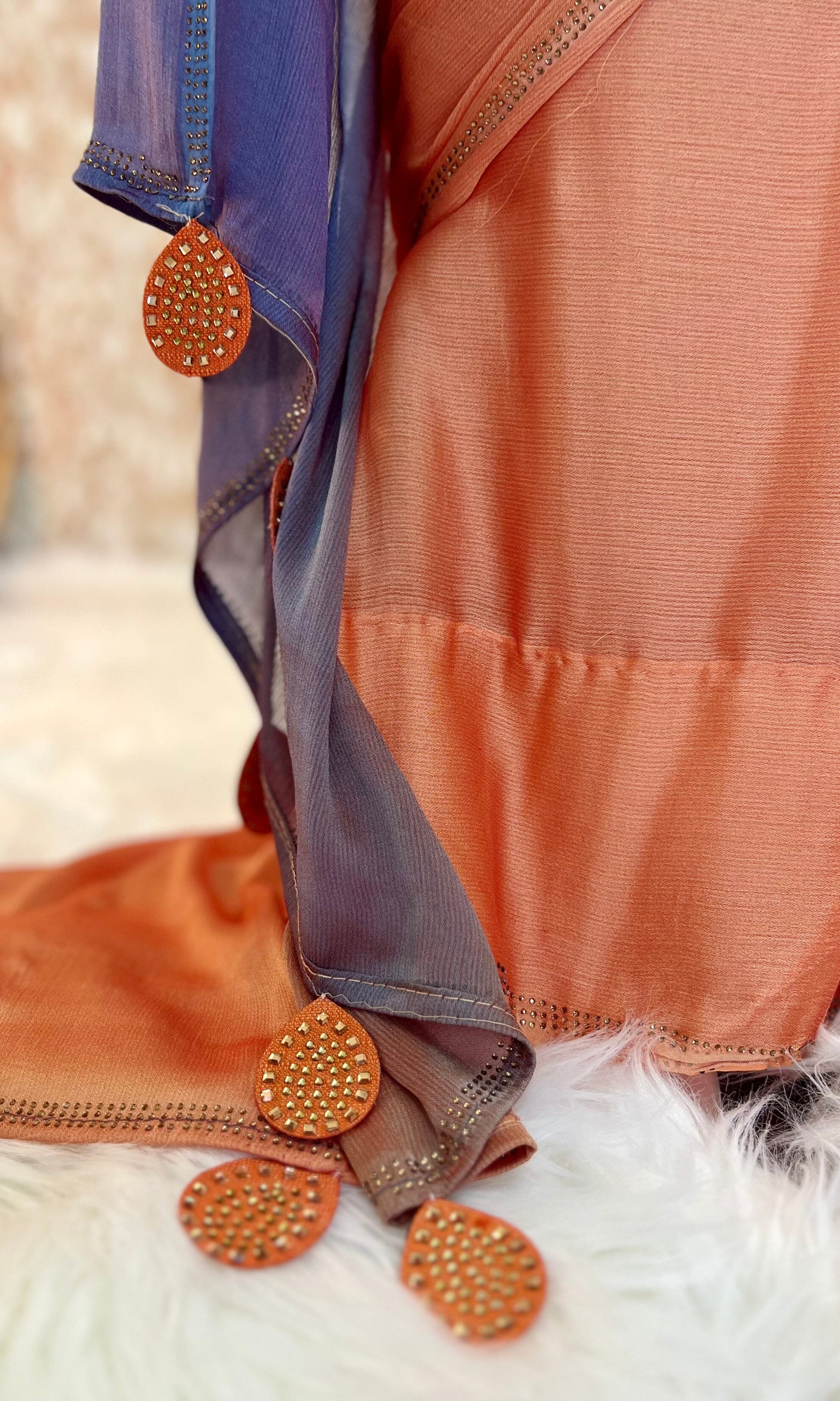 Violet Shaded Saree & Beautiful Embroidery Blouse Swift Saree
