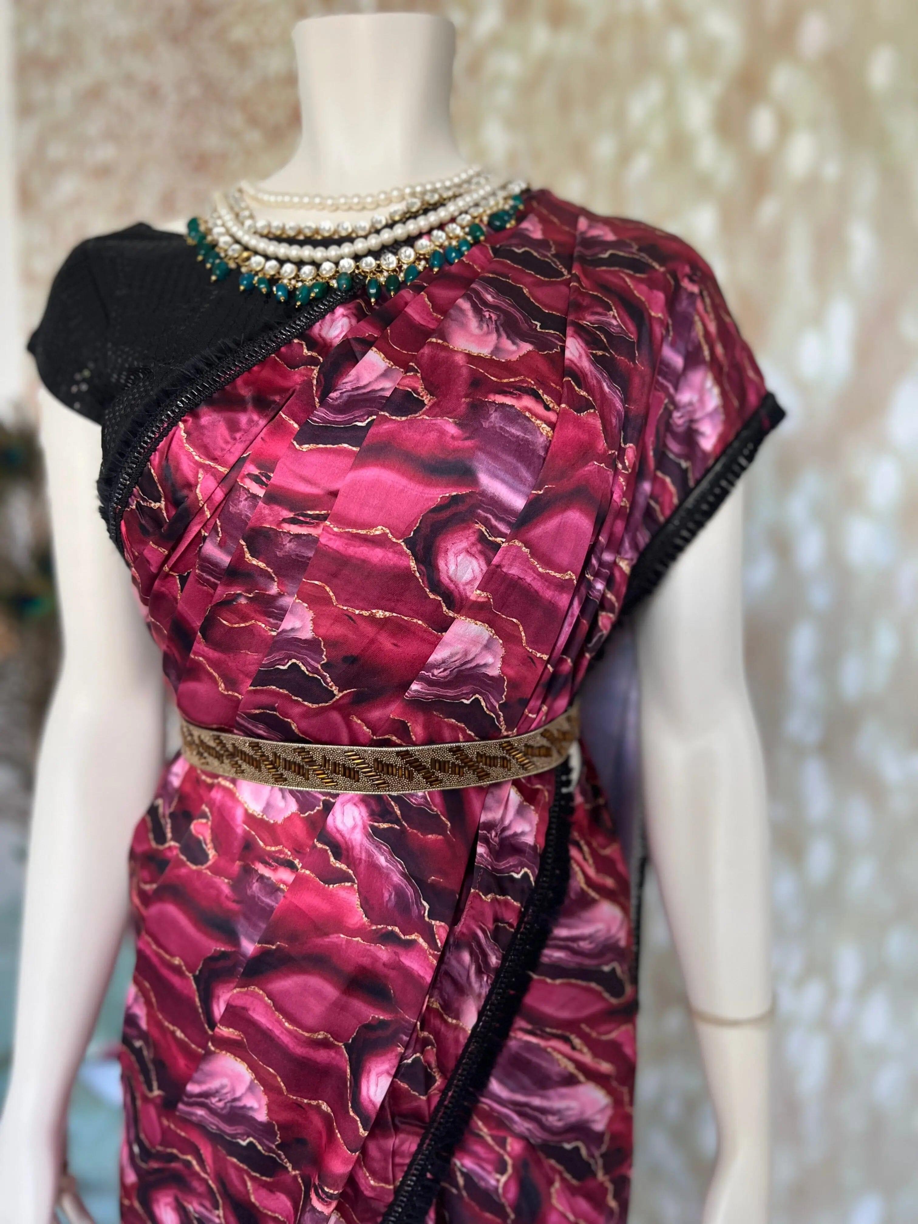 Buy Dark Pink Waist Belt: The Ultimate Saree Belt for Effortless