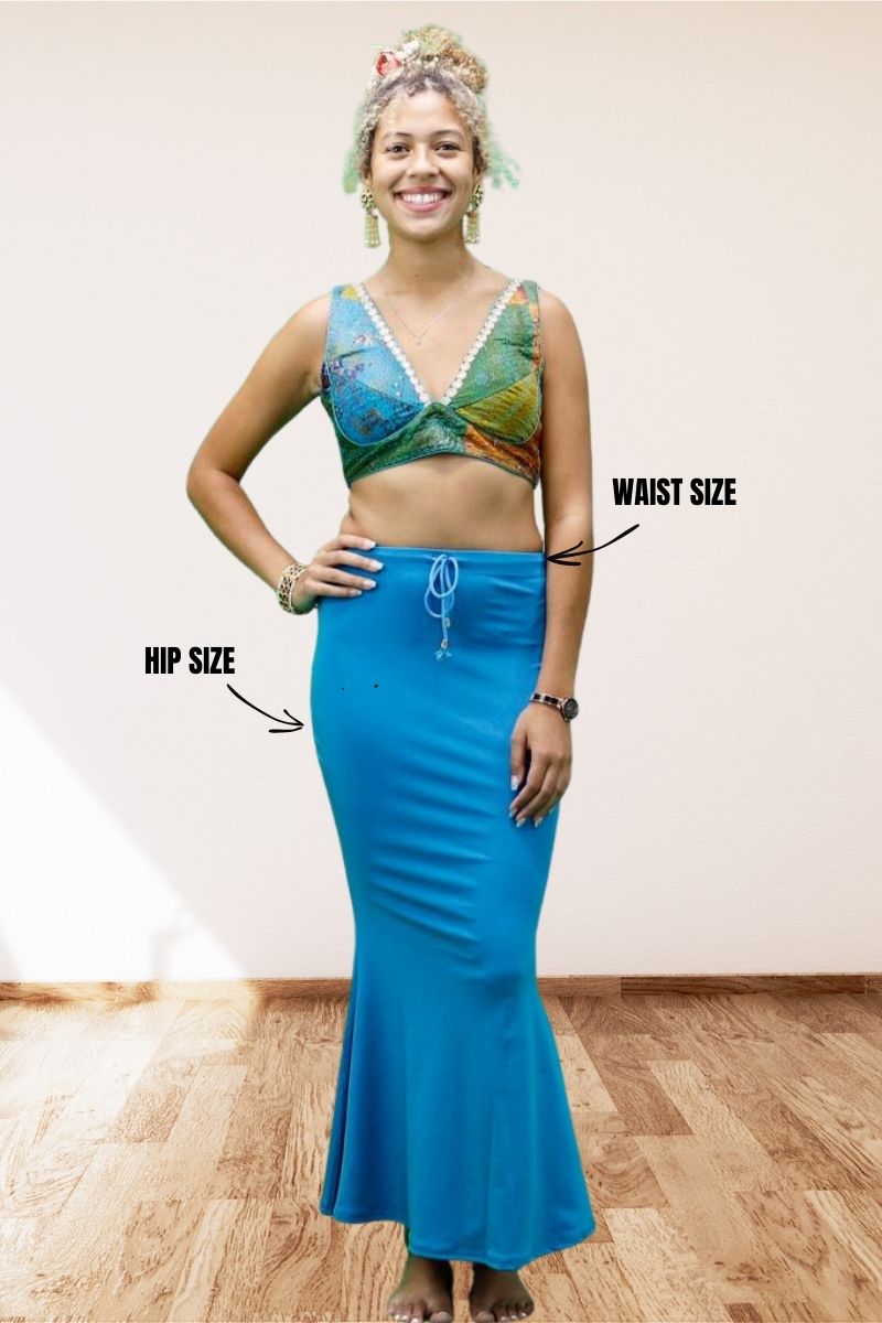 Blue Saree Shapewear with side slit & mermaid shape Swift Saree