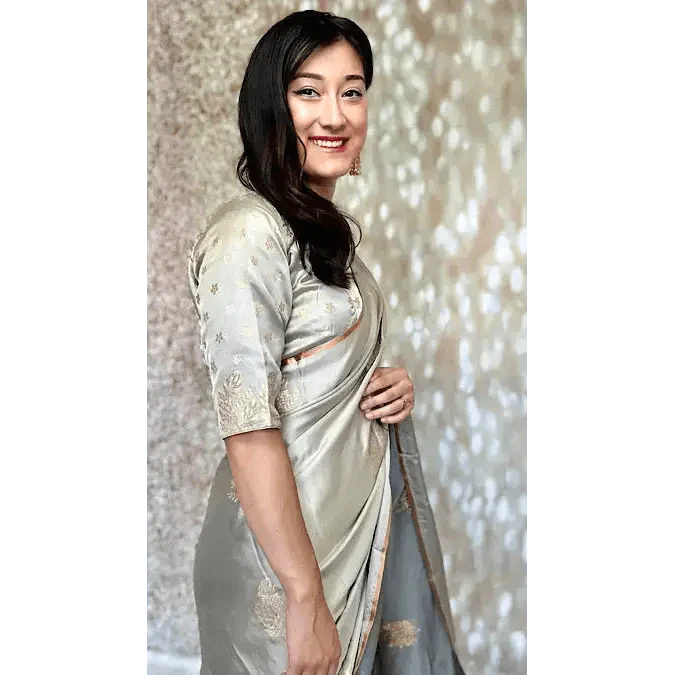 Gray Art Silk Woven Saree with Readymade Blouse Detail Swift Saree