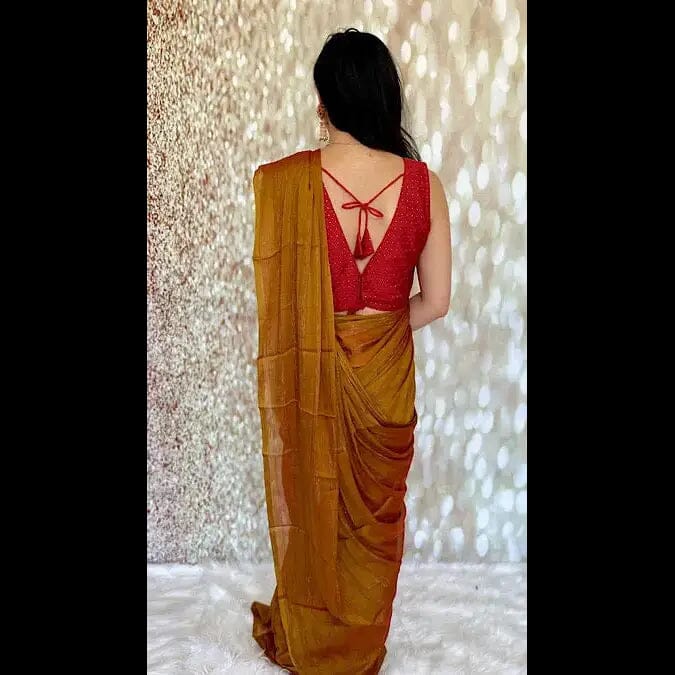Sweetheart Morpich Silk Sleeveless Readymade Saree Blouse
