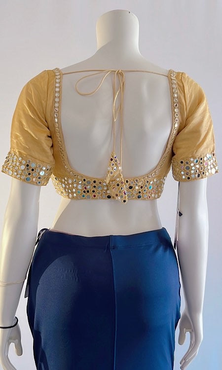 Blouse Embellished In mirrors with sweetheart Neckline